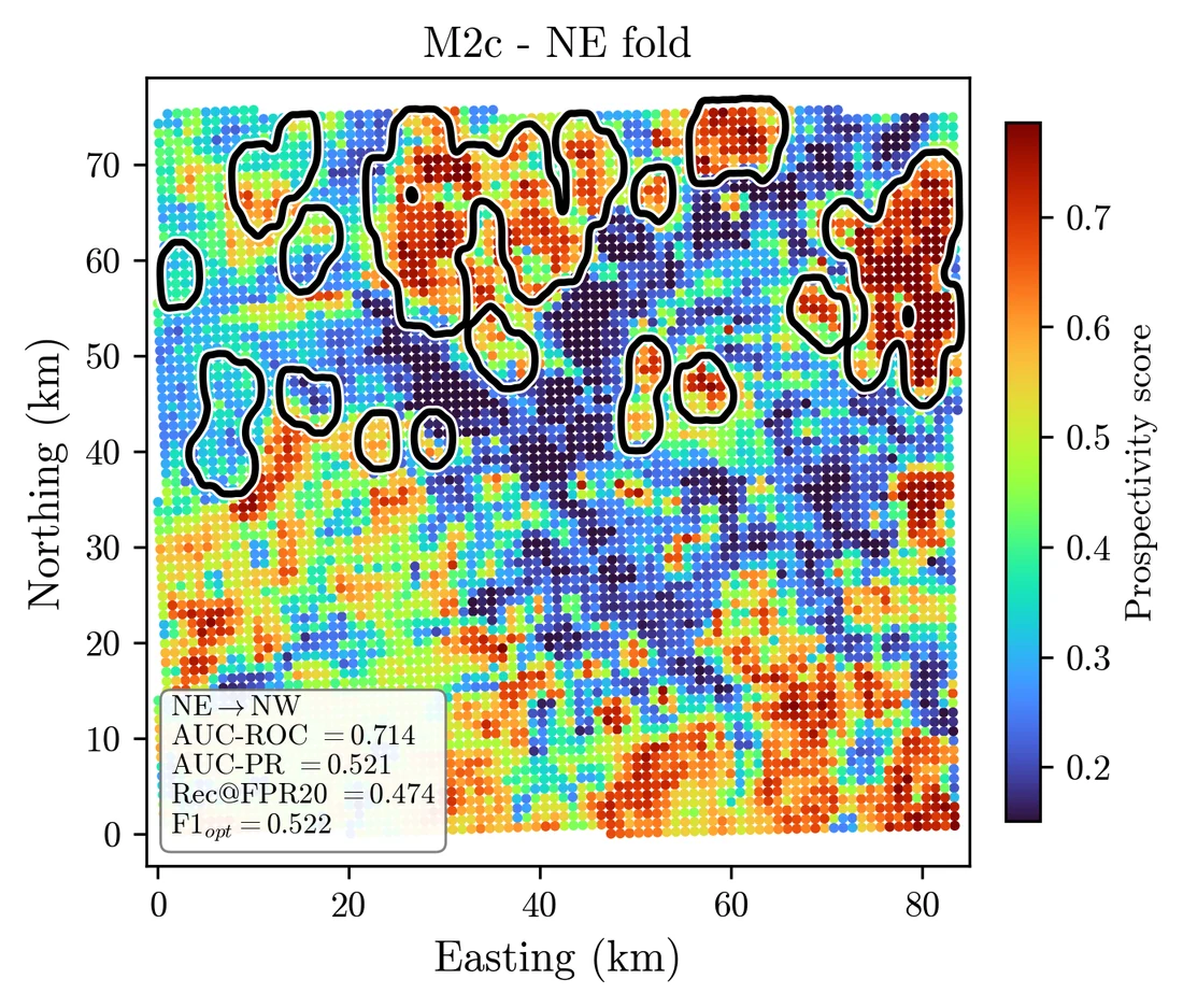 Prediction map of the model trained on the eastern half