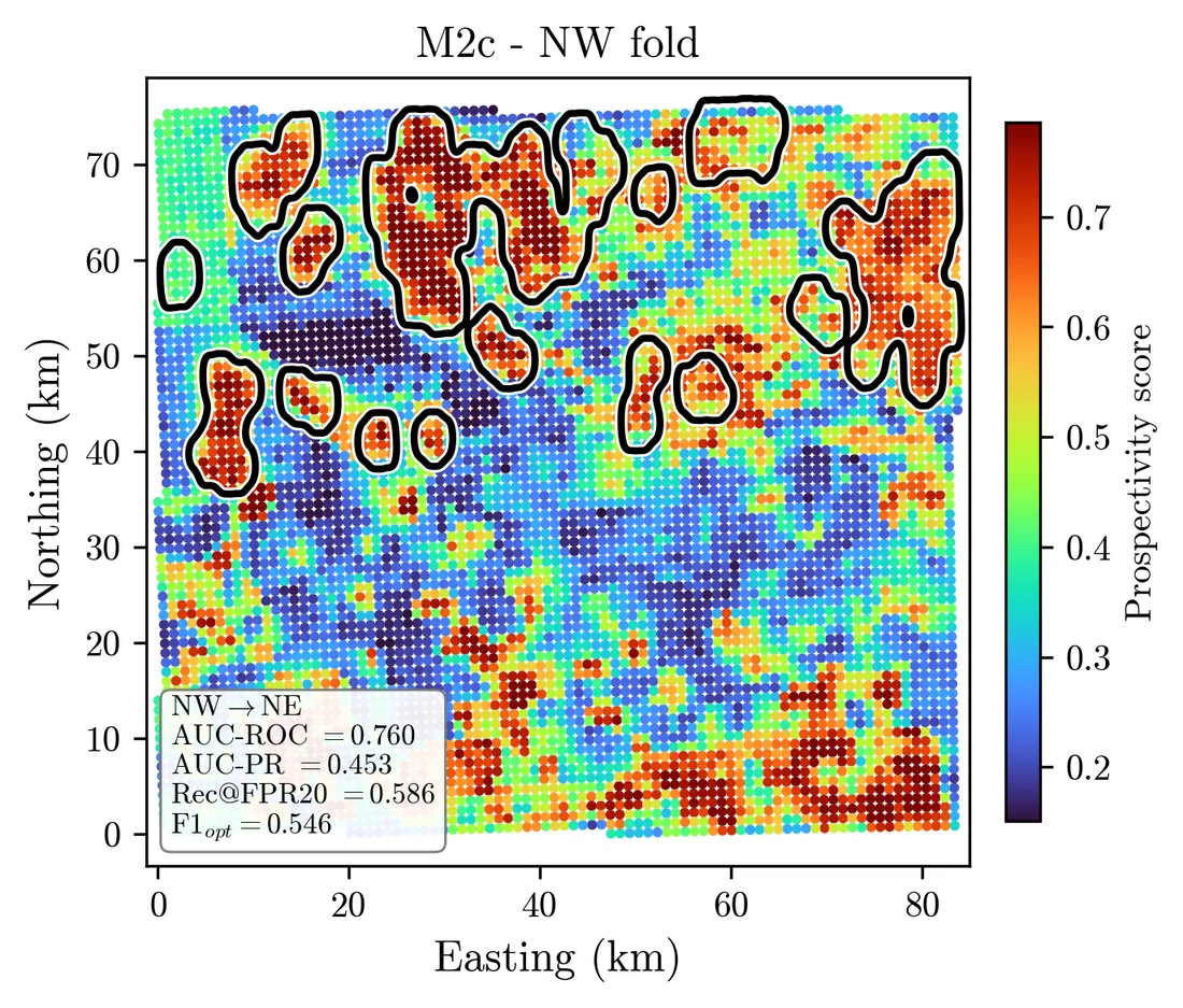 Prediction map of the model trained on the western half