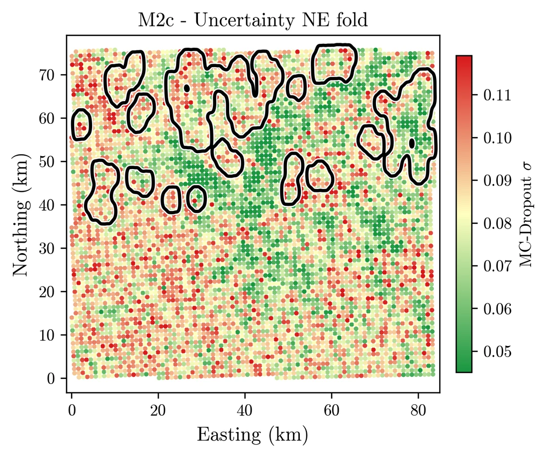 Uncertainty map of the eastern model