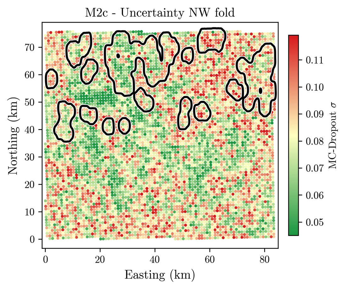 Uncertainty map of the western model